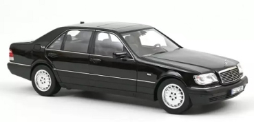 183045 Mercedes-Benz S600 1997 Obsidian Black metallic 1:18
